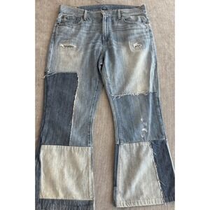 Polo Ralph Lauren Jeans Denim Womens Sz 32 Patchwork Distressed